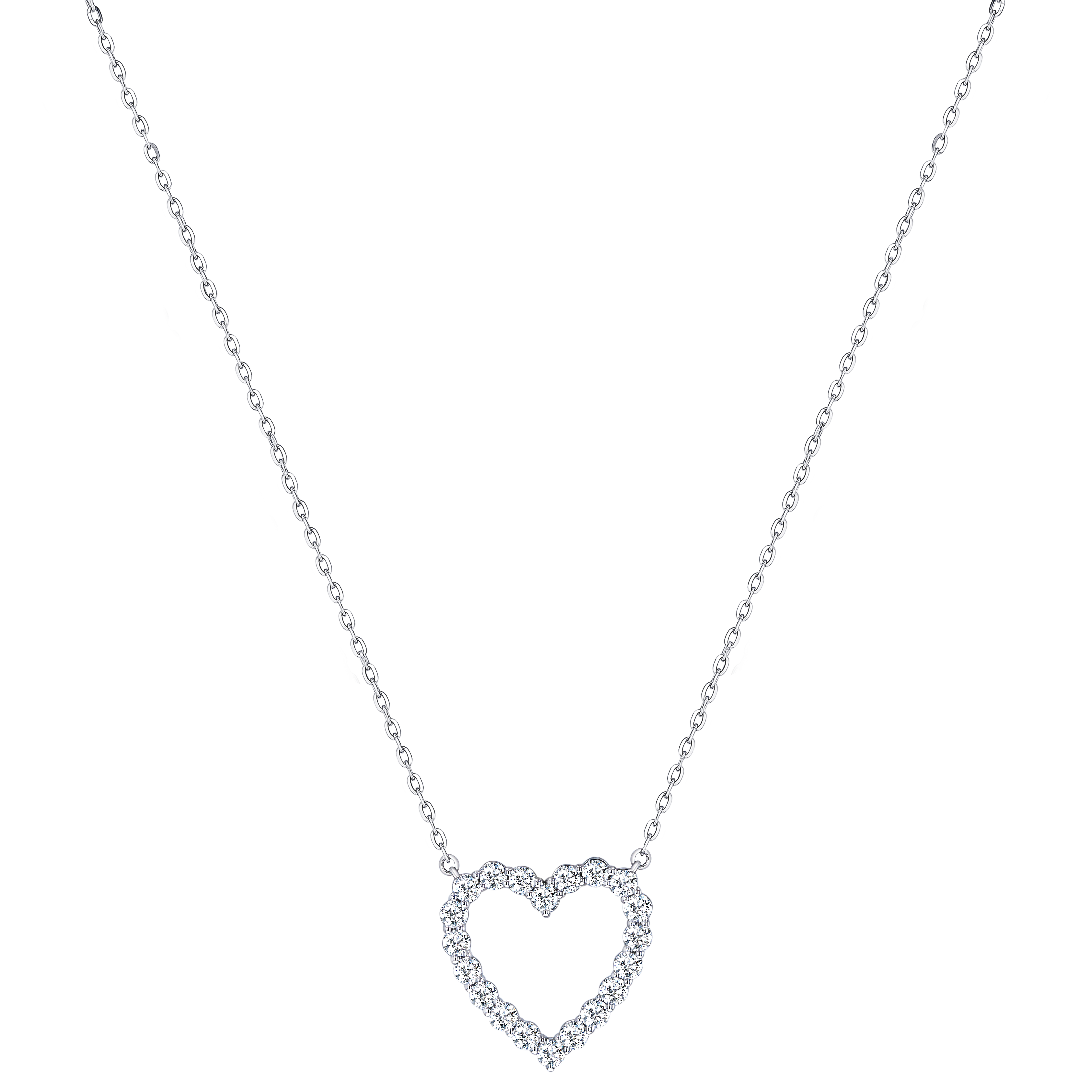 Damas Valentine's Day Collection Necklace In 18k White Gold And Studded With Diamonds