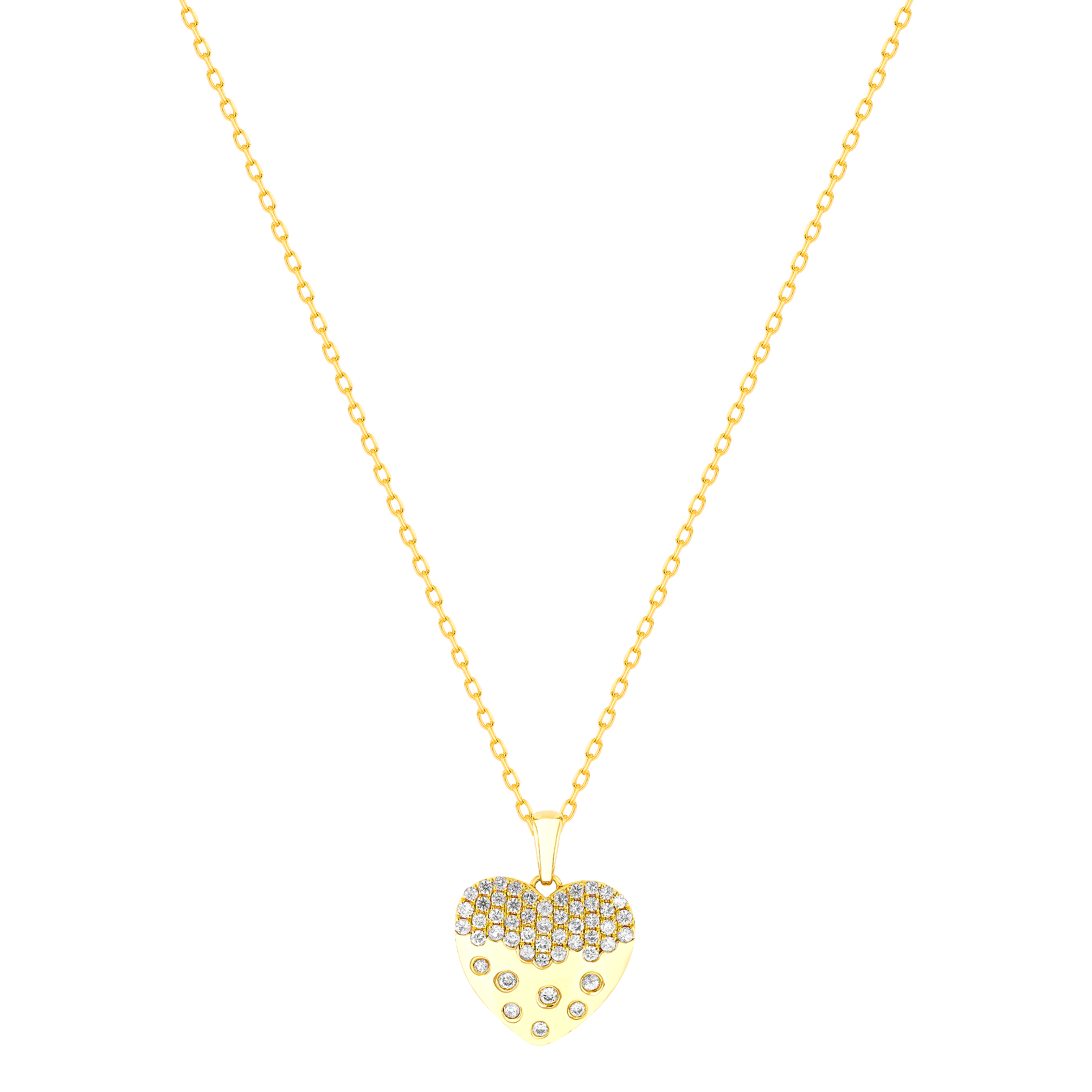 Damas Valentine's Day Collection Pendant And Chain In 18k Yellow Gold And Studded With Diamonds