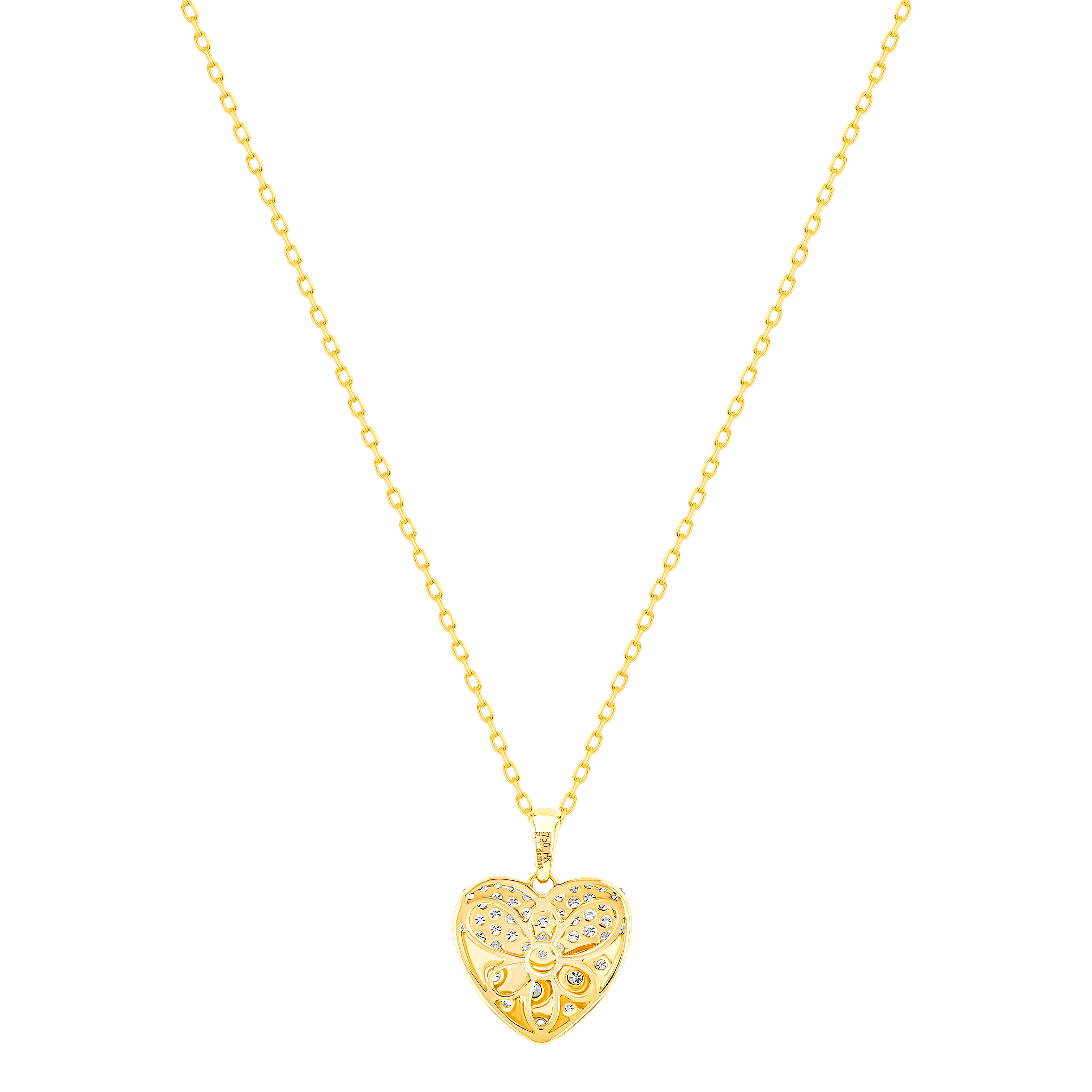 Damas Valentine's Day Collection Pendant And Chain In 18k Yellow Gold And Studded With Diamonds