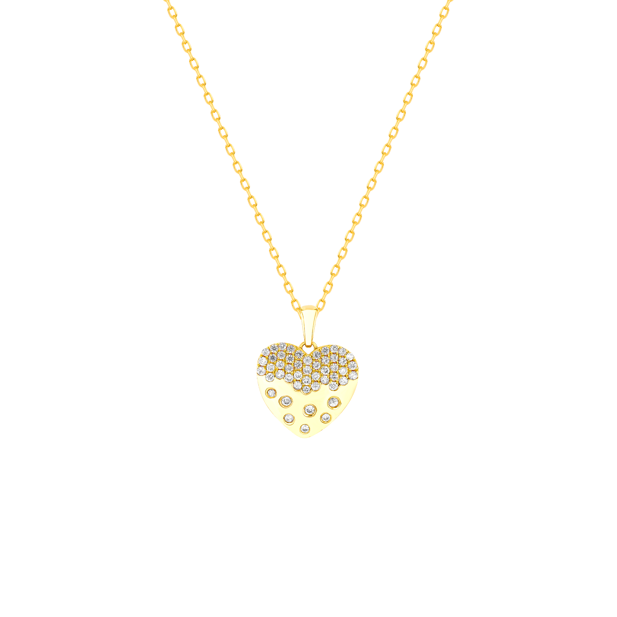 Damas Valentine's Day Collection Pendant And Chain In 18k Yellow Gold And Studded With Diamonds