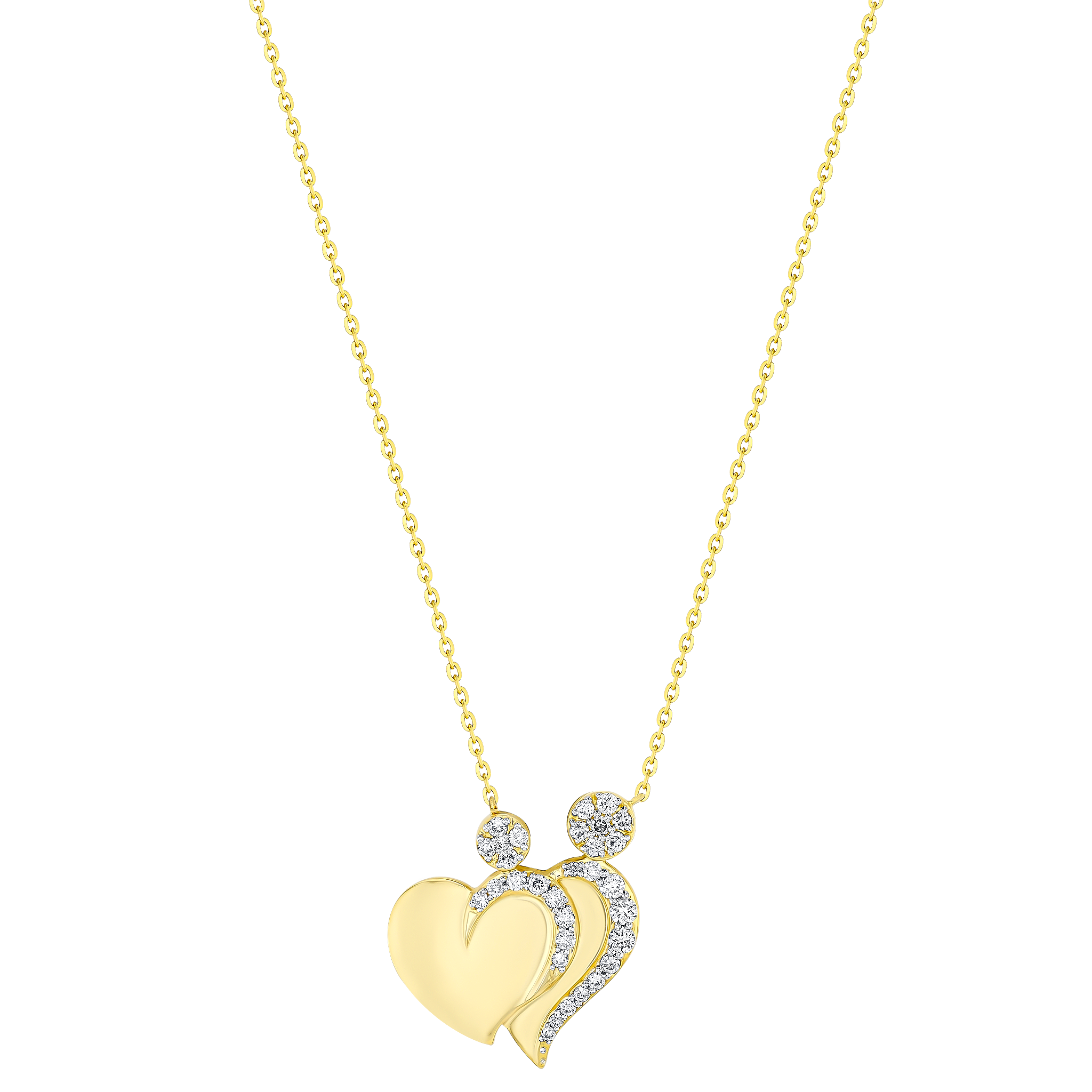Youth 18k Yellow Gold And Diamond Heart Motif Pendant Necklace