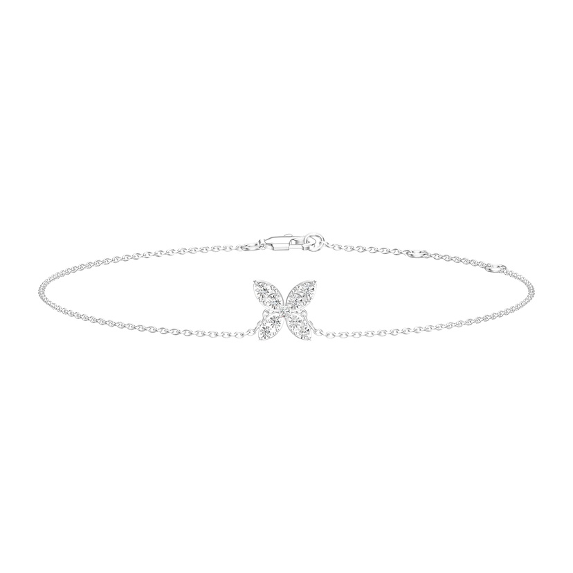 Youth 18k White Gold Diamond Butterfly Bracelet