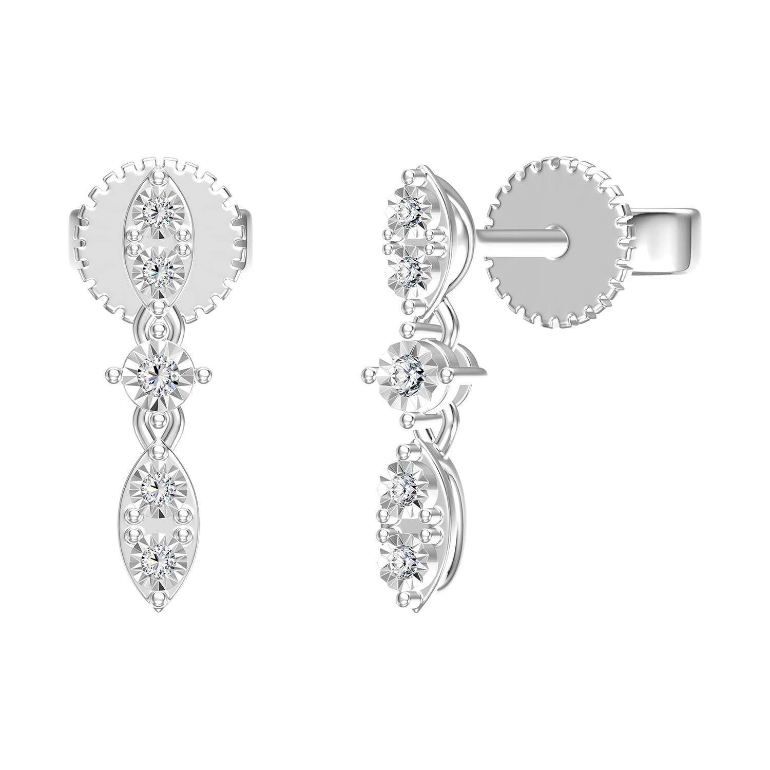Youth 18k White Gold Diamond Earrings