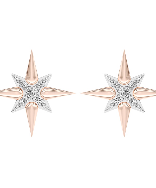 Youth North Star 18k Rose Gold Diamond Earrings