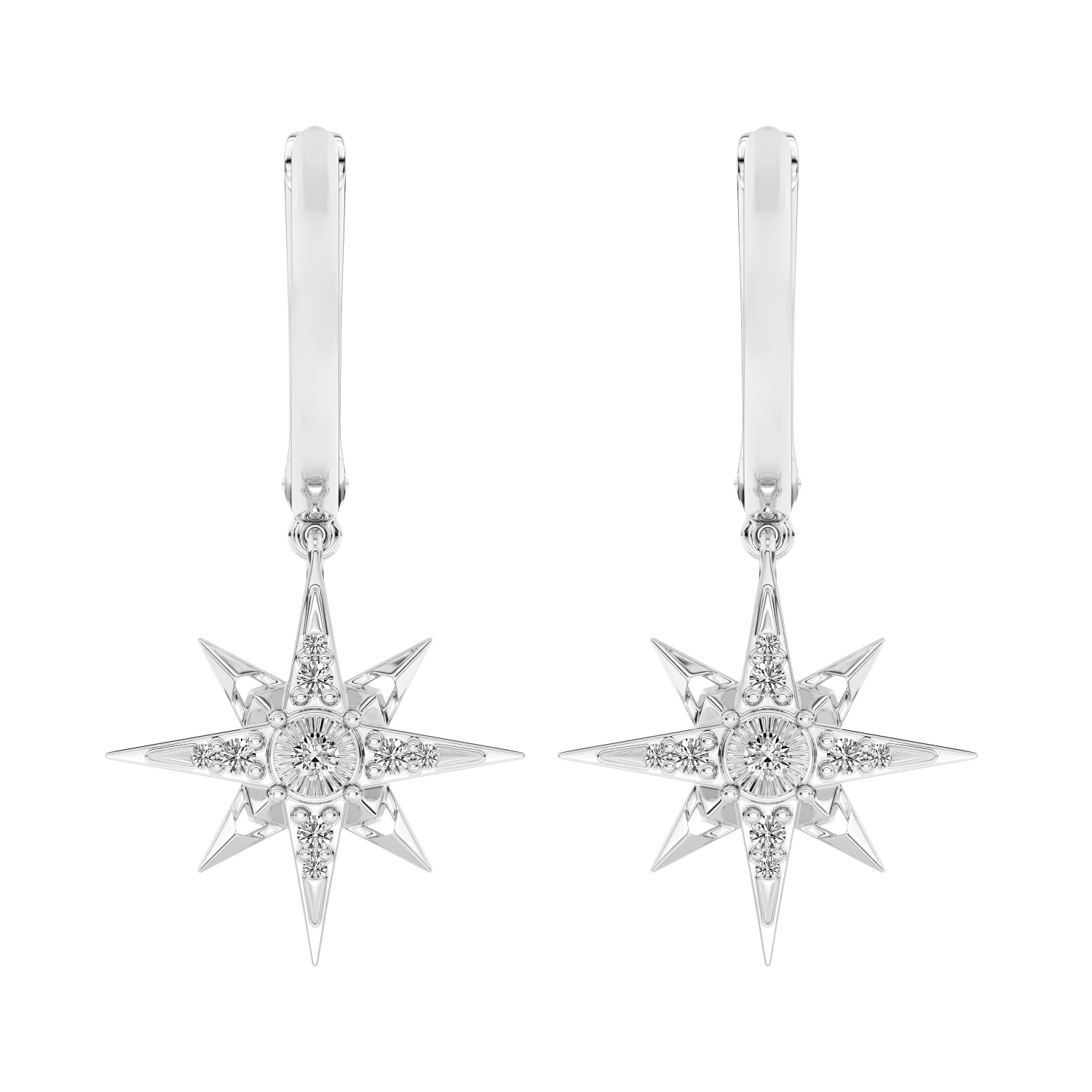 Diamond Earring in 18K White Gold
