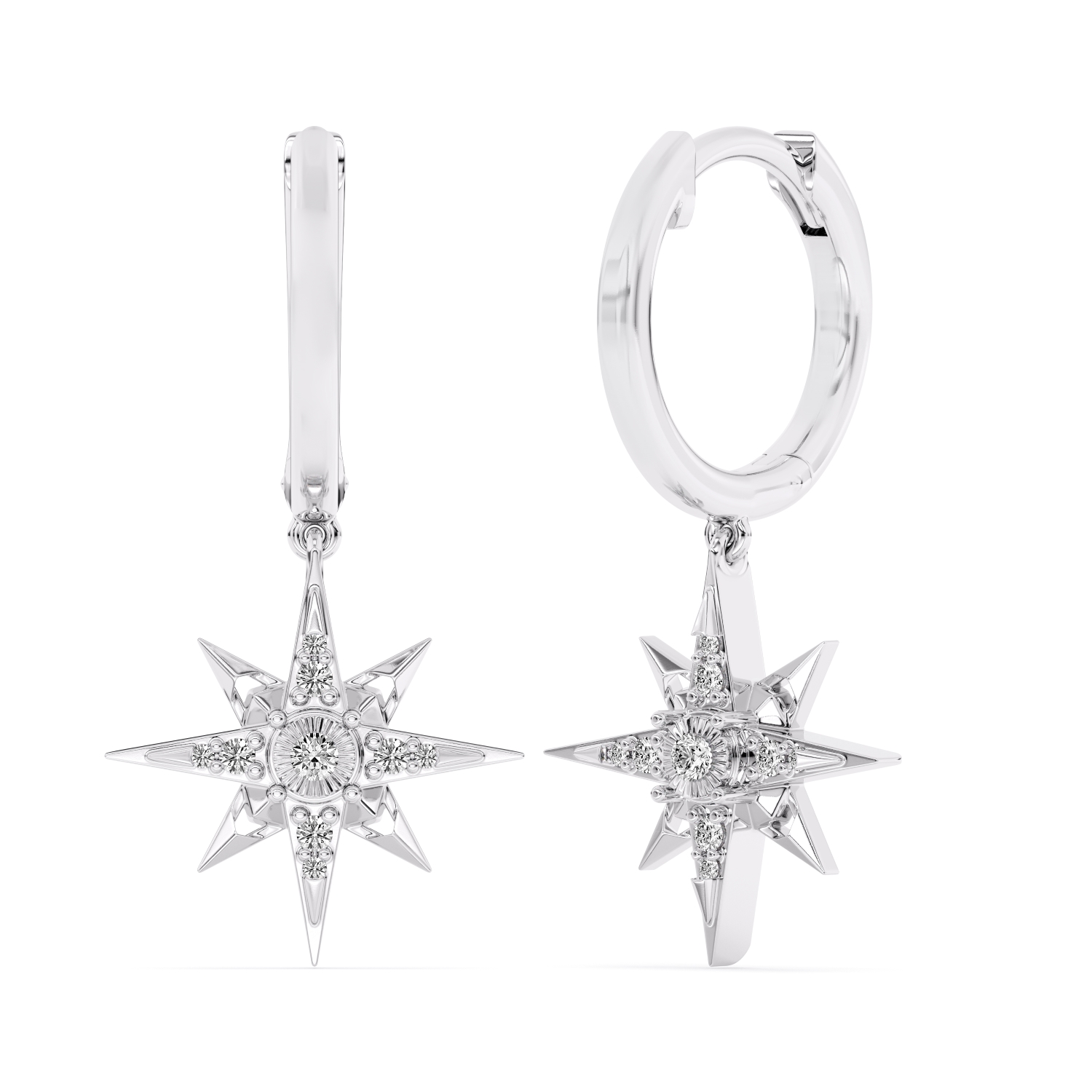 Diamond Earring in 18K White Gold