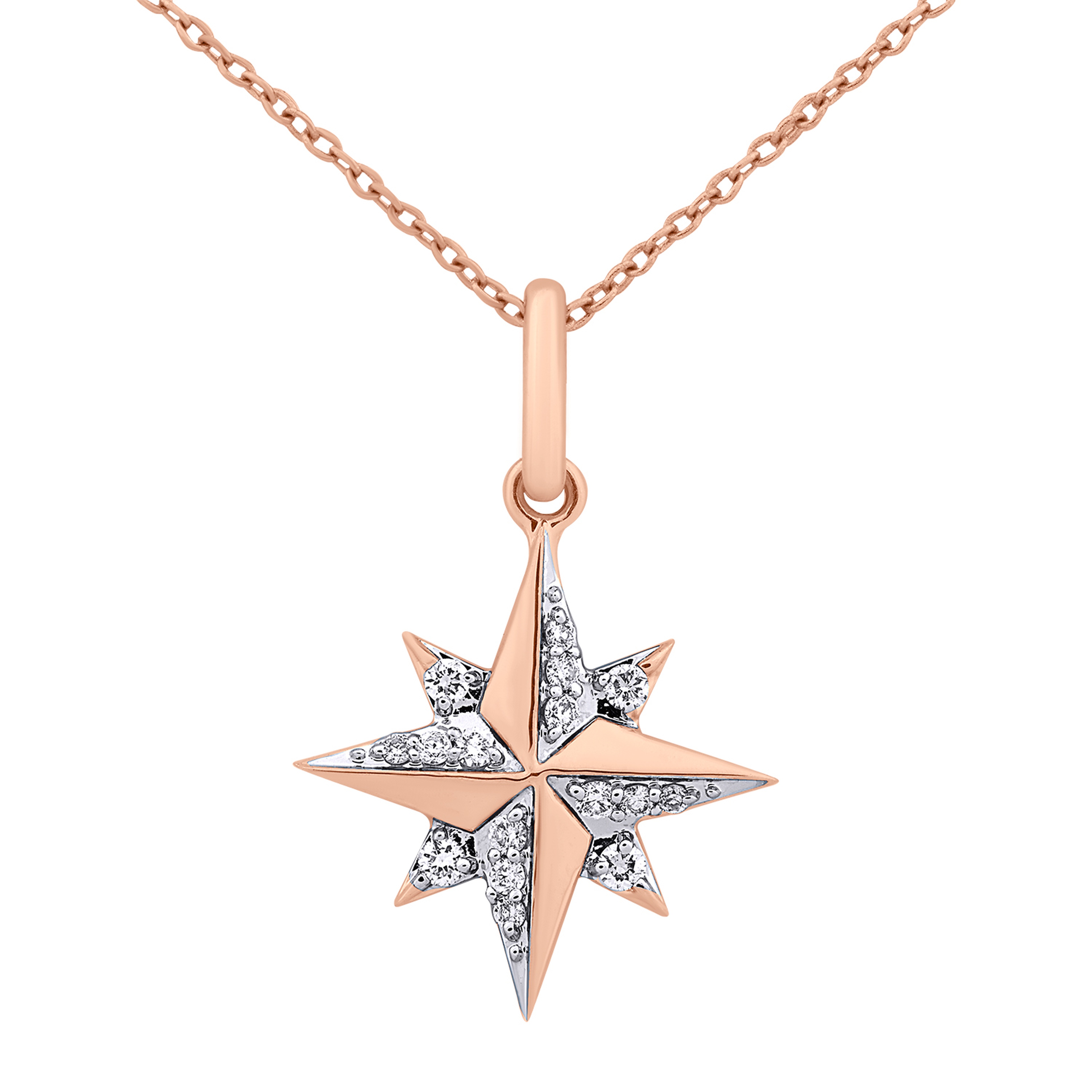 Diamond Pendant-Chain in 18K Rose Gold