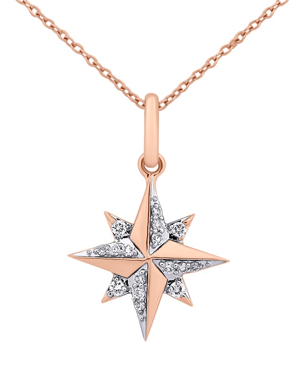 Youth North Star 18k Rose Gold Diamond Necklace