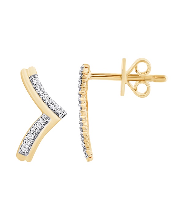 Youth Peak 18k Yellow Gold Diamond Earrings