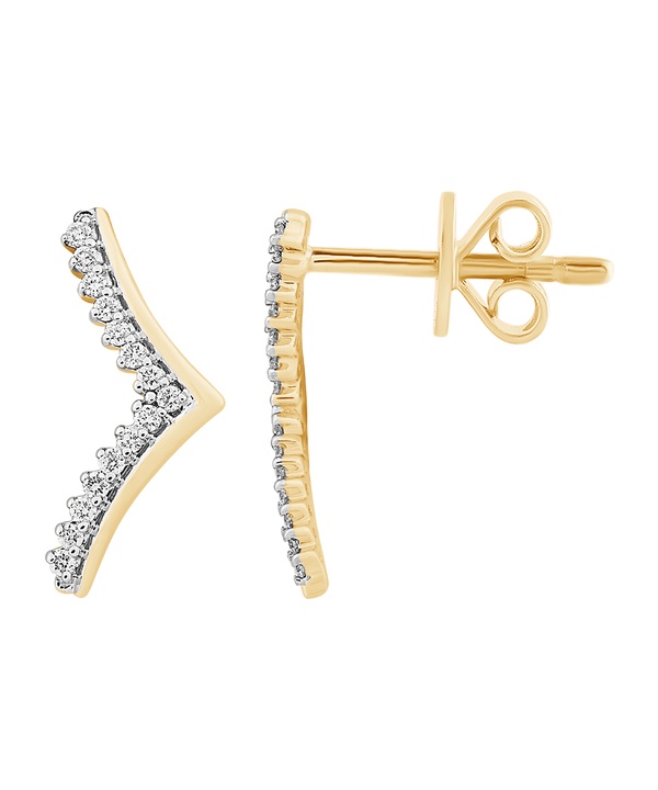 Youth Peak 18k Yellow Gold Diamond Earrings