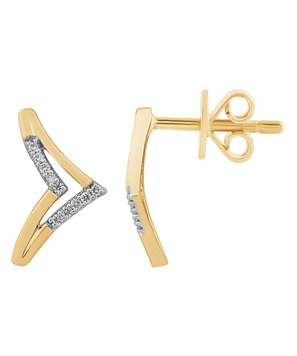 Youth Peak 18k Yellow Gold Diamond Earrings
