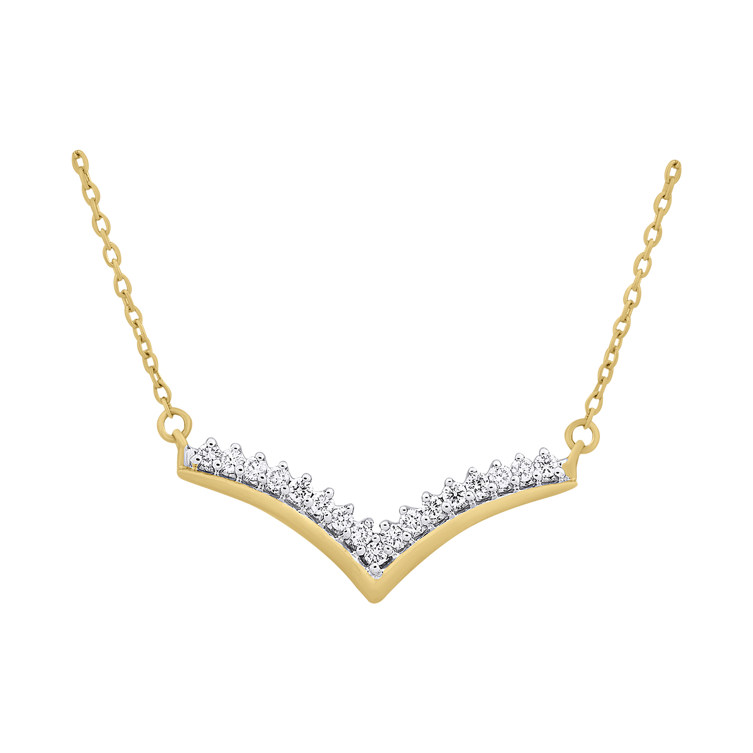Youth Peak 18k Yellow Gold Diamond Necklace