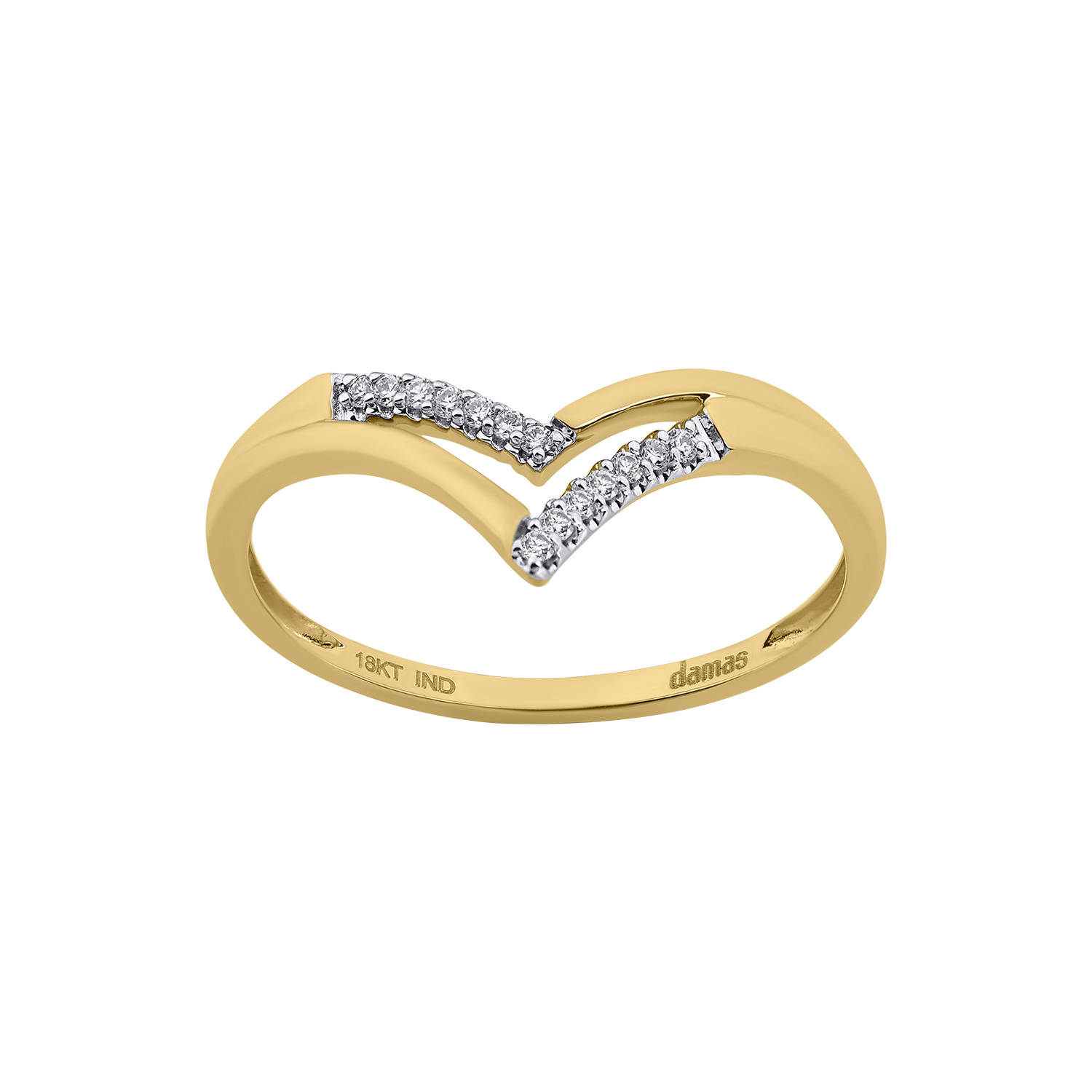 Peak Diamond Ring in 18K Yellow Gold
