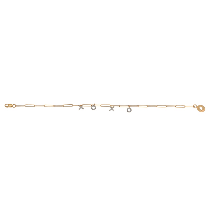 Youth Paper Clip 18k Rose Gold Diamond Bracelet