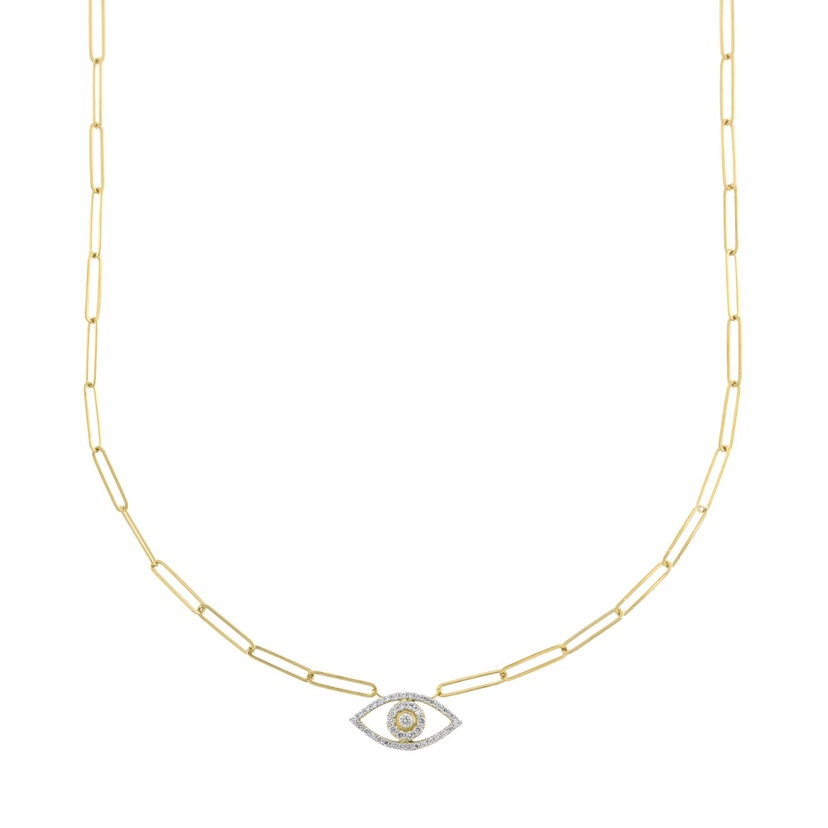 Youth Paper Clip 18K White Gold Diamond Necklace