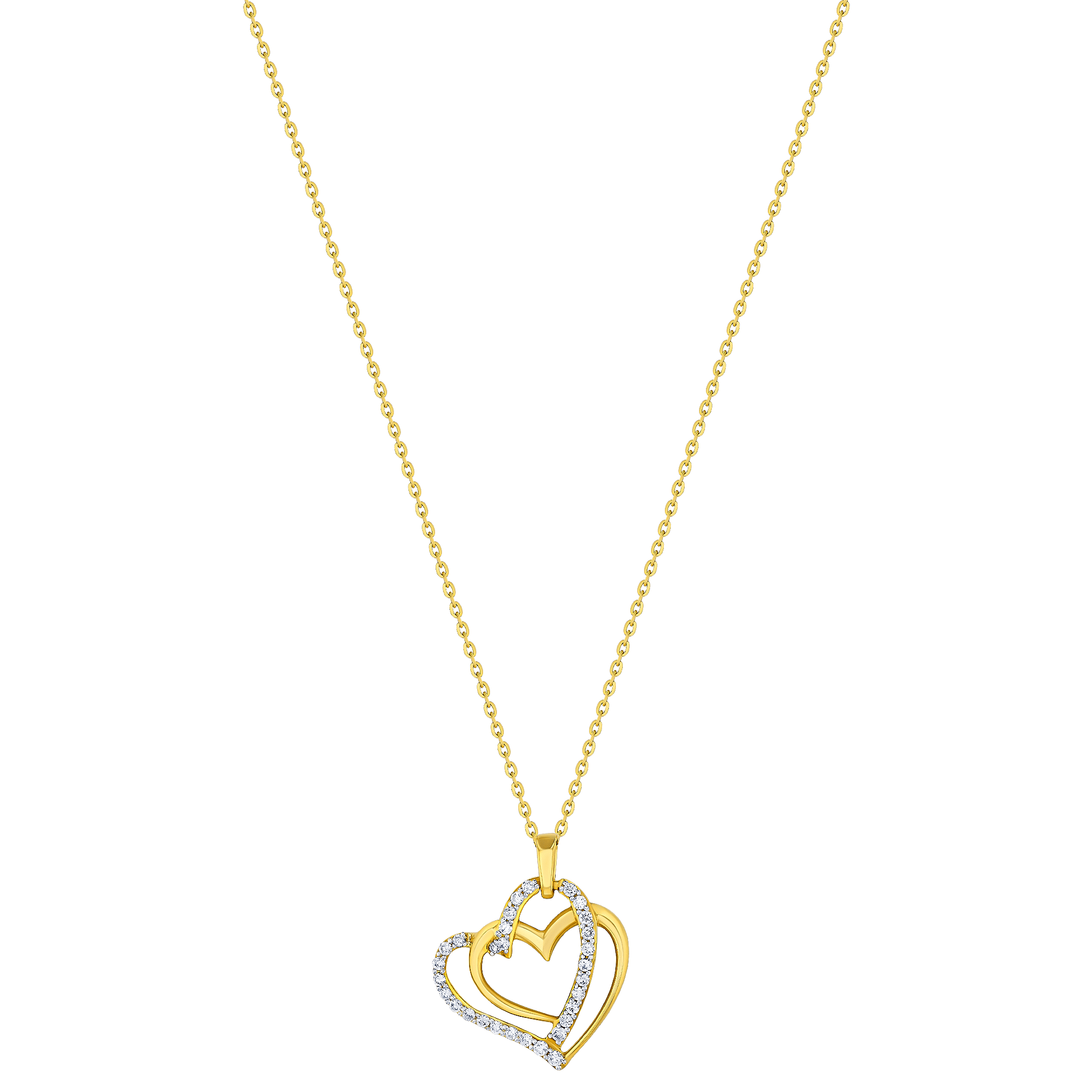 Youth 18k Yellow Gold
and Diamond Heart Shaped Pendant Necklace