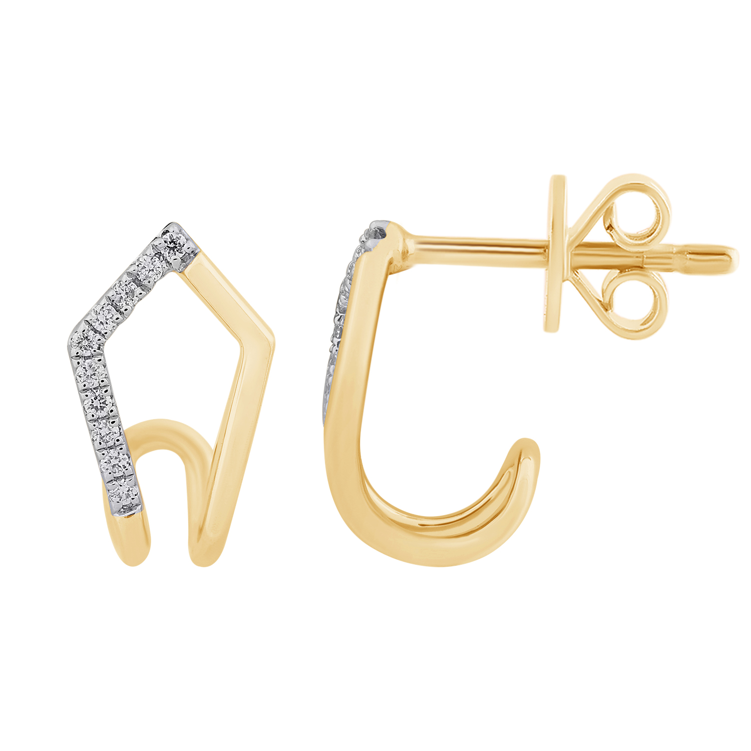 Volare Diamond Earring in 18K Yellow Gold