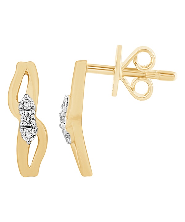 Youth Wave 18k Yellow Gold Diamond Earrings