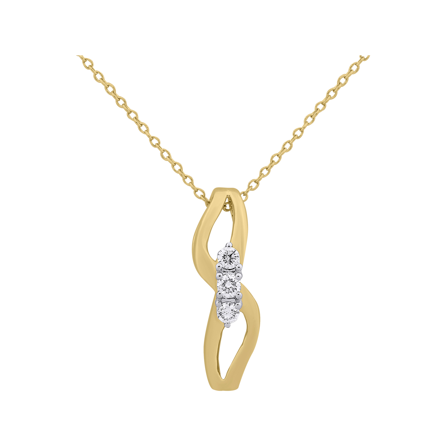 Youth Wave 18k Yellow Gold Diamond Necklace