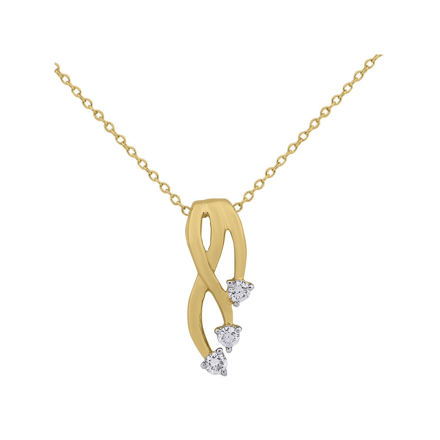 Youth Wave 18k Yellow Gold Diamond Necklace