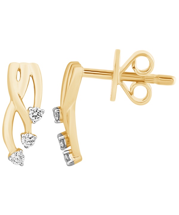 Youth Wave 18k Yellow Gold Diamond Earrings