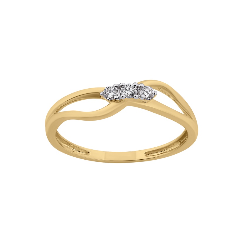 Youth Wave 18k Yellow Gold Diamond Ring