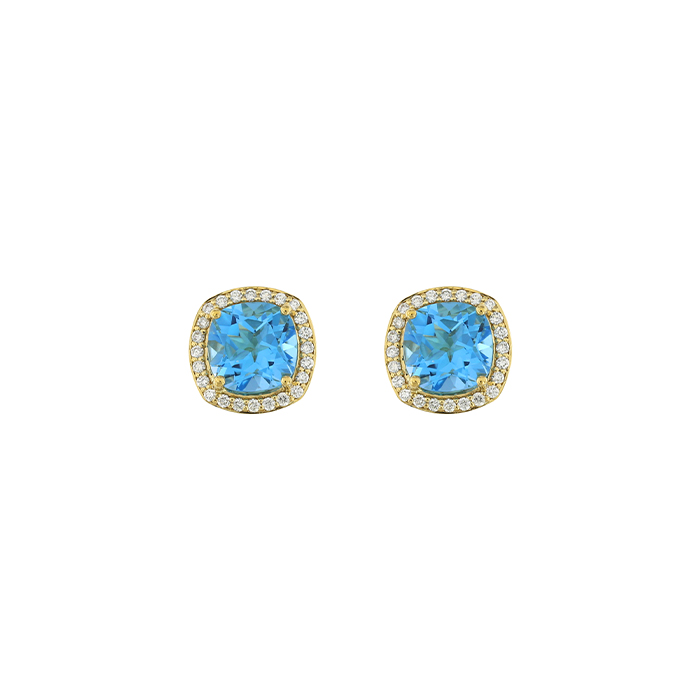 Vera 18k Yellow Gold Topaz And Diamond Earrings