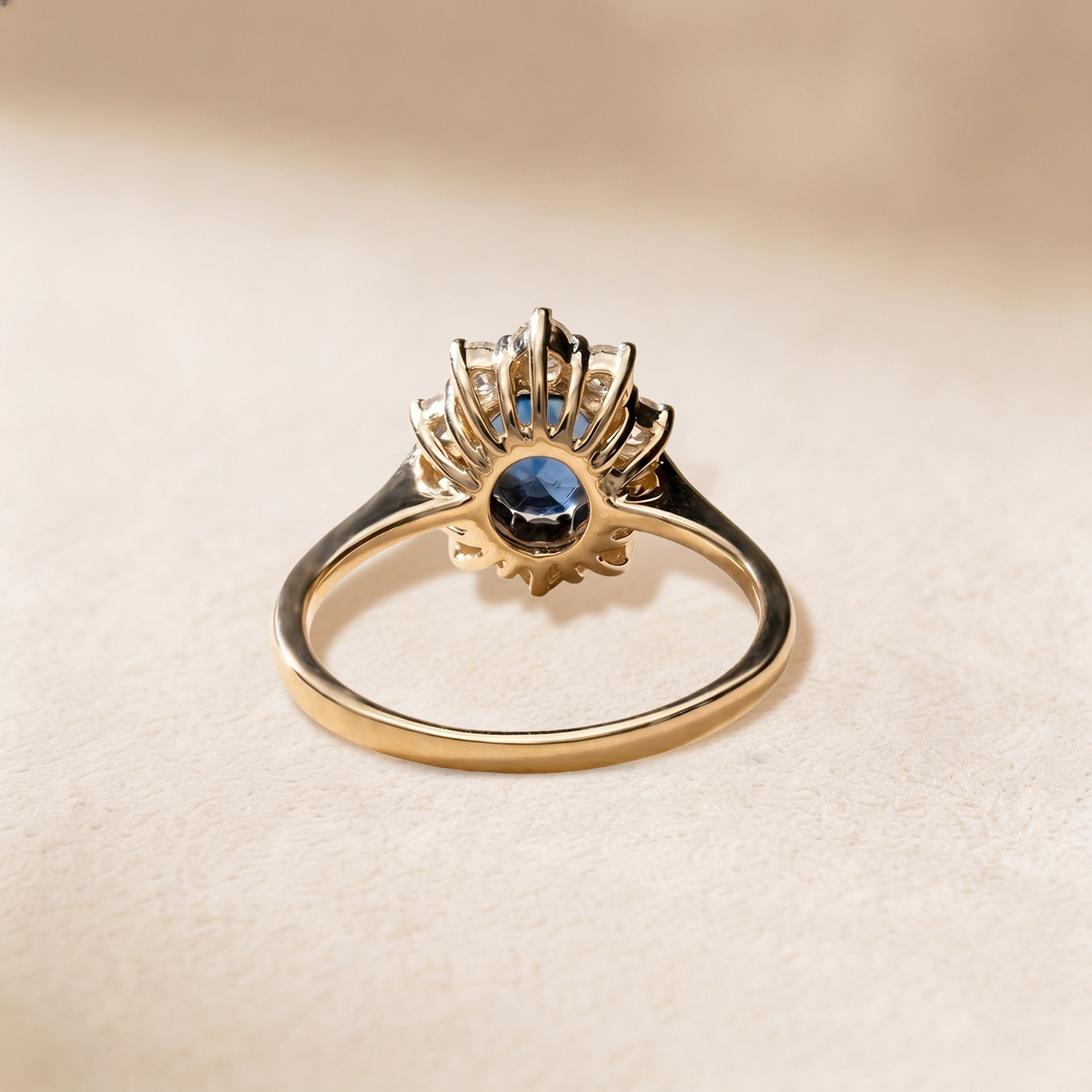 Diana 18K Yellow Gold Diamond And Sapphire Ring