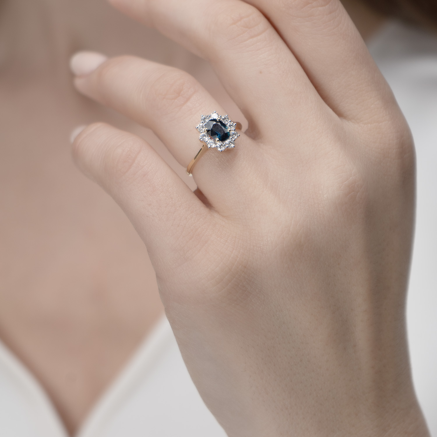 Diana 18K Yellow Gold Diamond And Sapphire Ring
