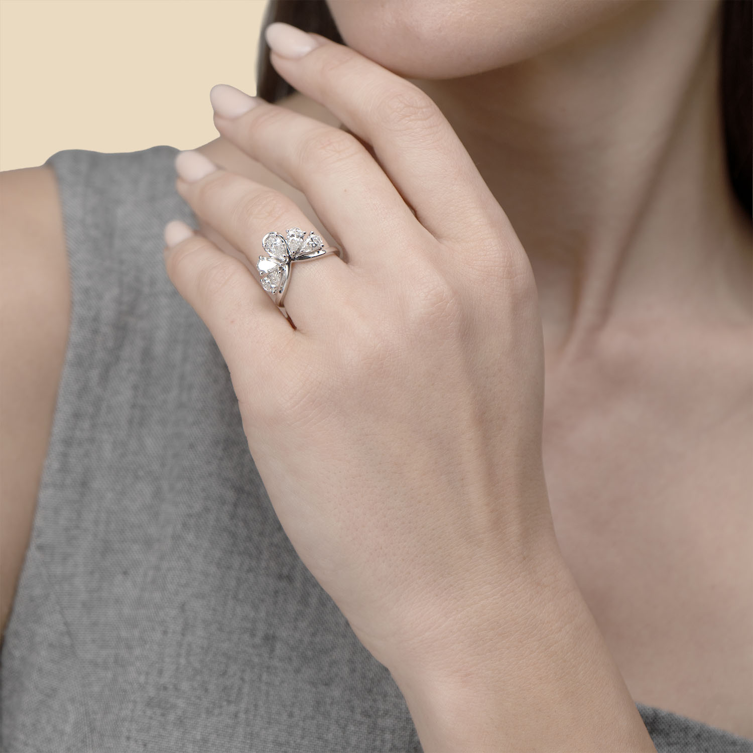 Luxe 1 Carat Lab Grown Diamond Ring In 18k White Gold