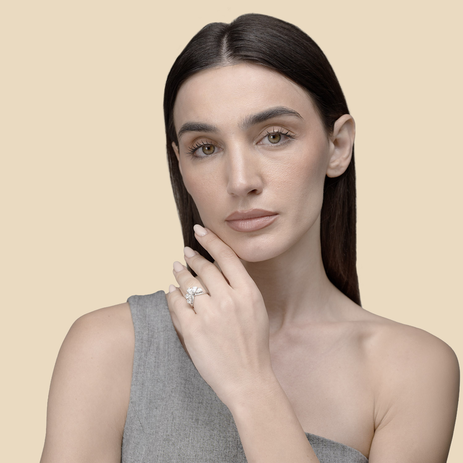 Luxe 1 Carat Lab Grown Diamond Ring In 18k White Gold