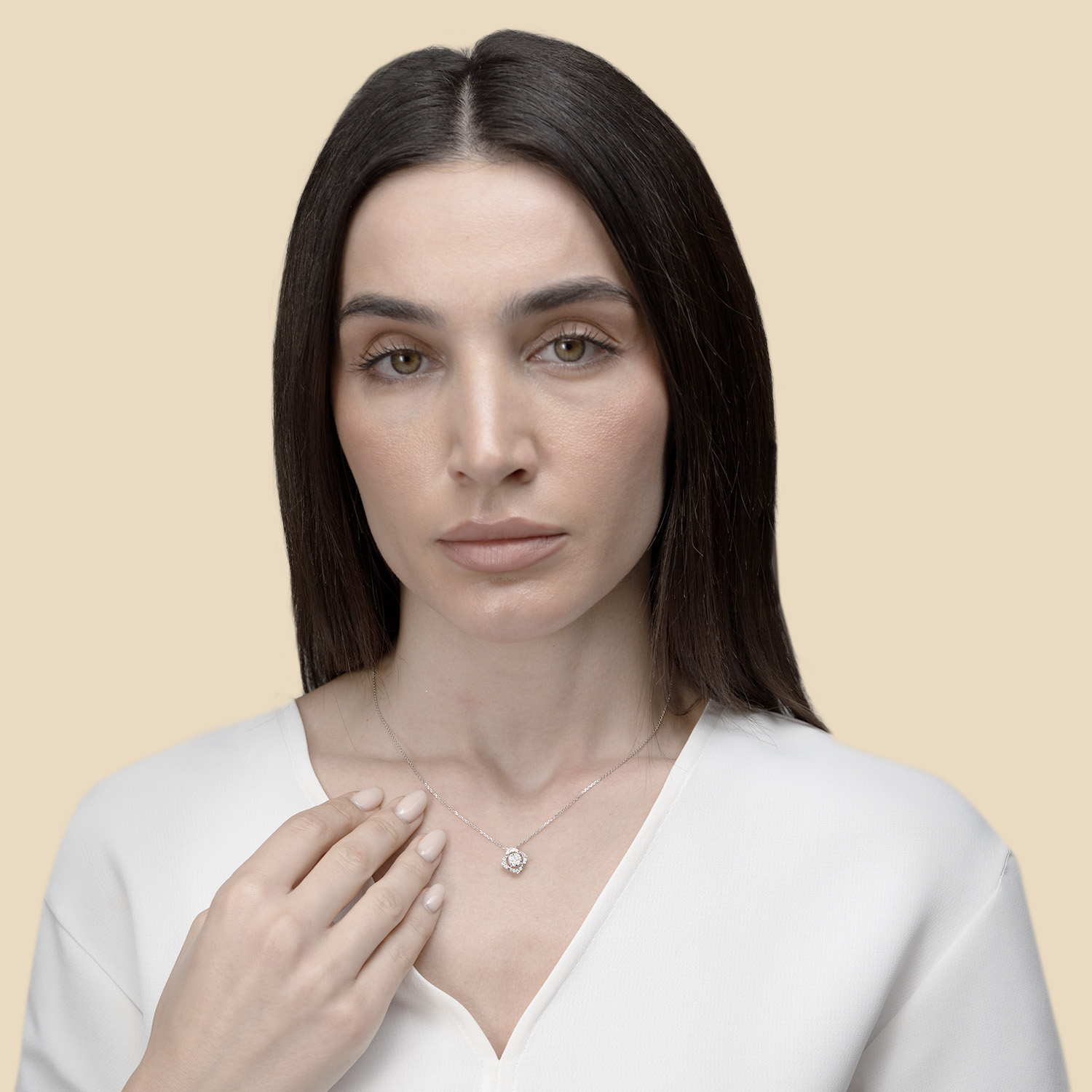 Frasera Pendant-Chain in 18K White Gold