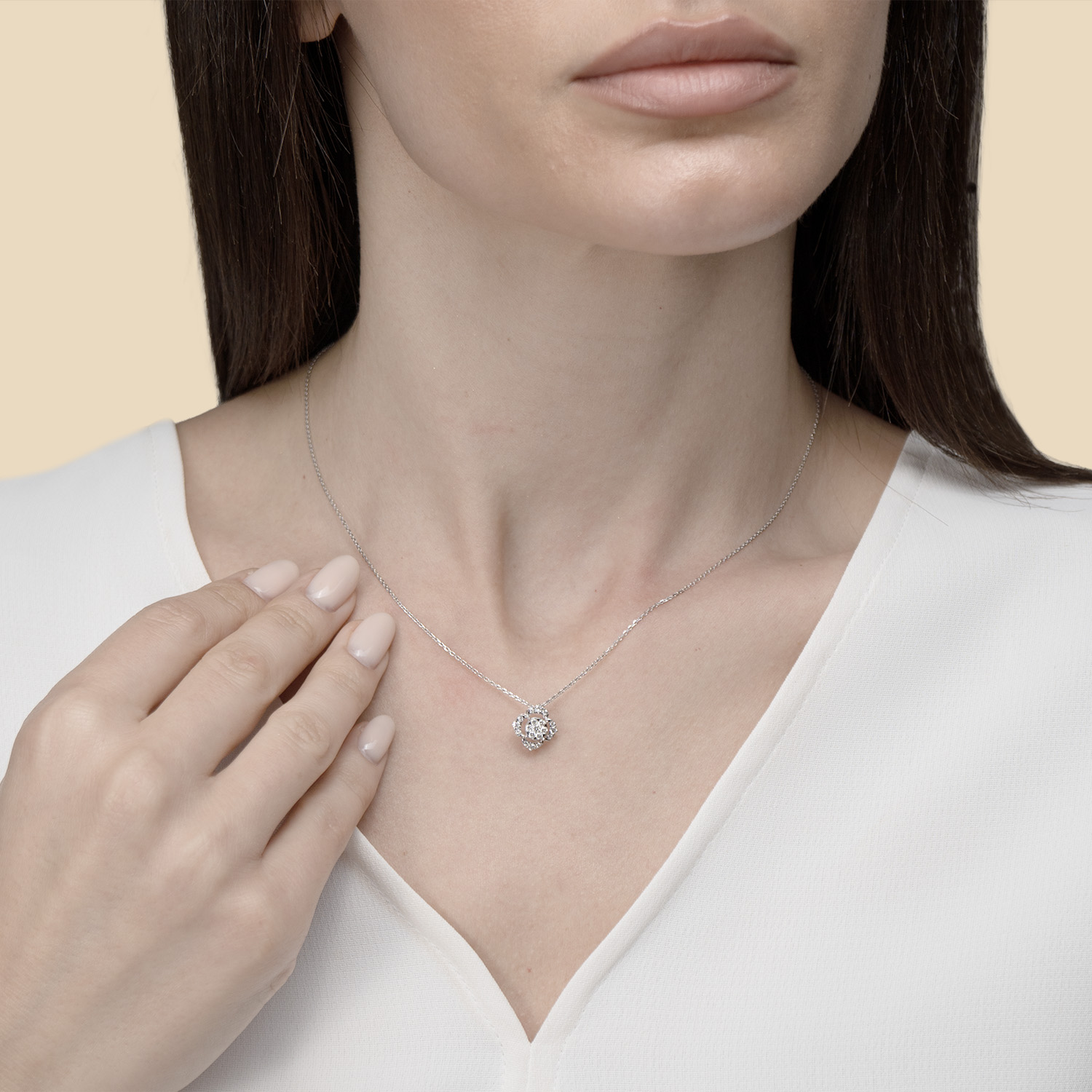 Frasera Pendant-Chain in 18K White Gold