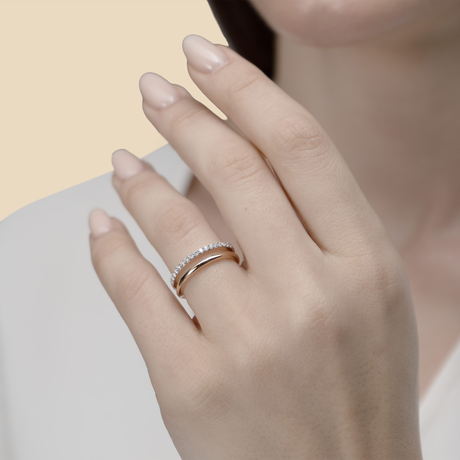 Half Band Diamond Ring 18k