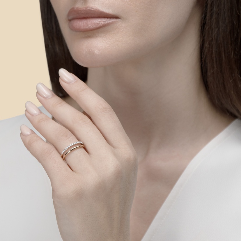 Half Band Diamond Ring 18k