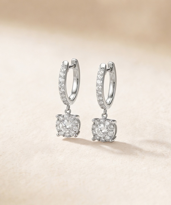 Onesixeight Timeless 18k White Gold Diamond Earrings