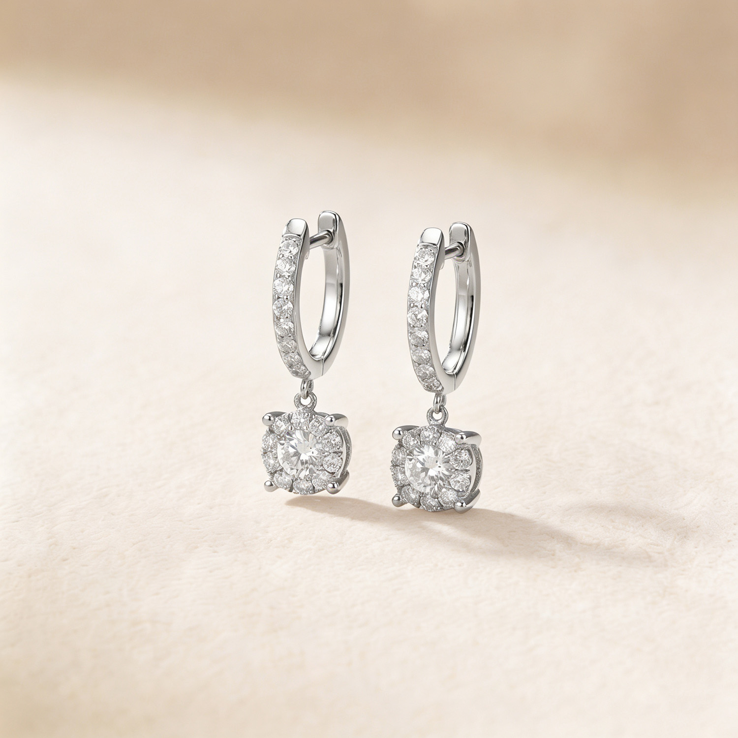 Onesixeight Timeless 18k White Gold Diamond Earrings