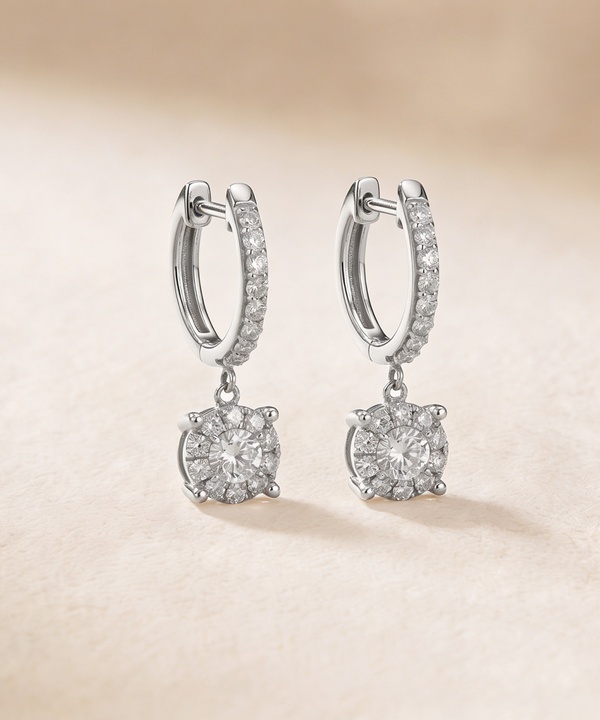 Onesixeight Timeless 18k White Gold Diamond Earrings