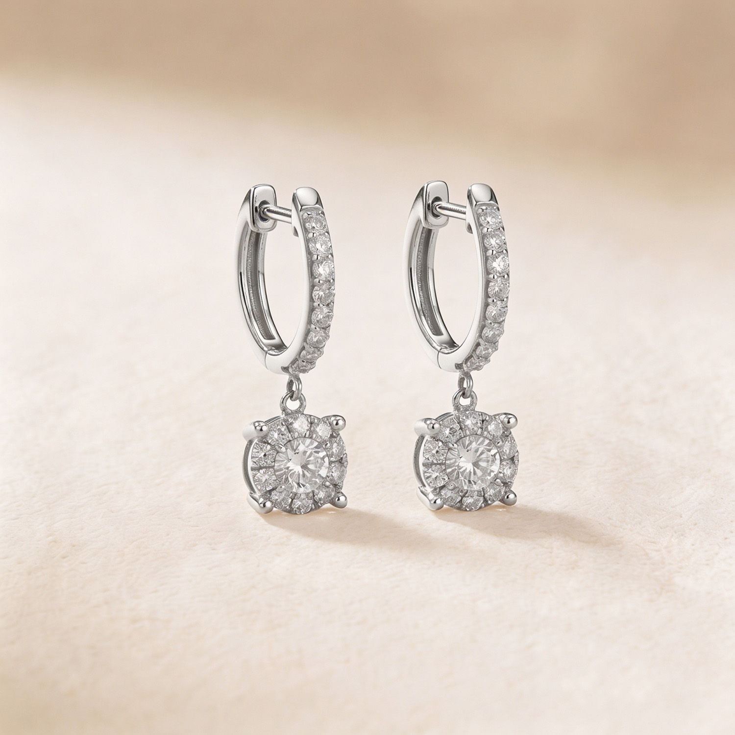 Onesixeight Timeless 18k White Gold Diamond Earrings