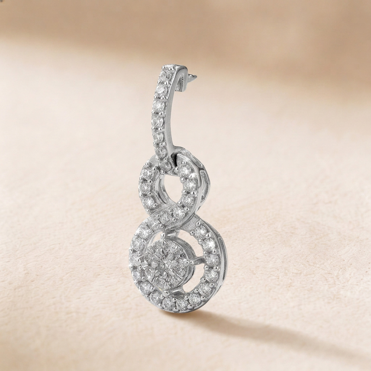 Onesixeight Earrings In 18k White Gold Studded With Round Diamonds