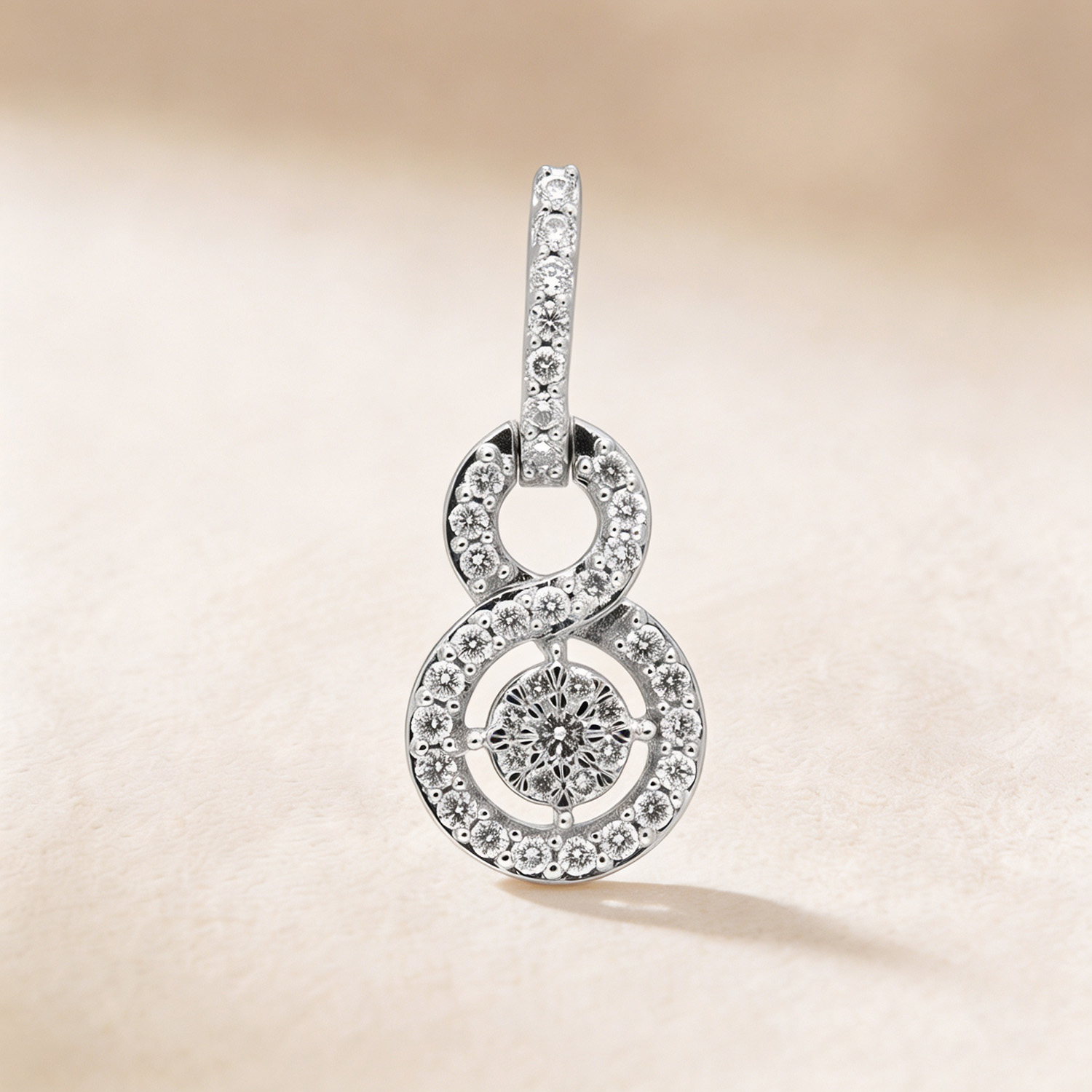 Onesixeight Earrings In 18k White Gold Studded With Round Diamonds