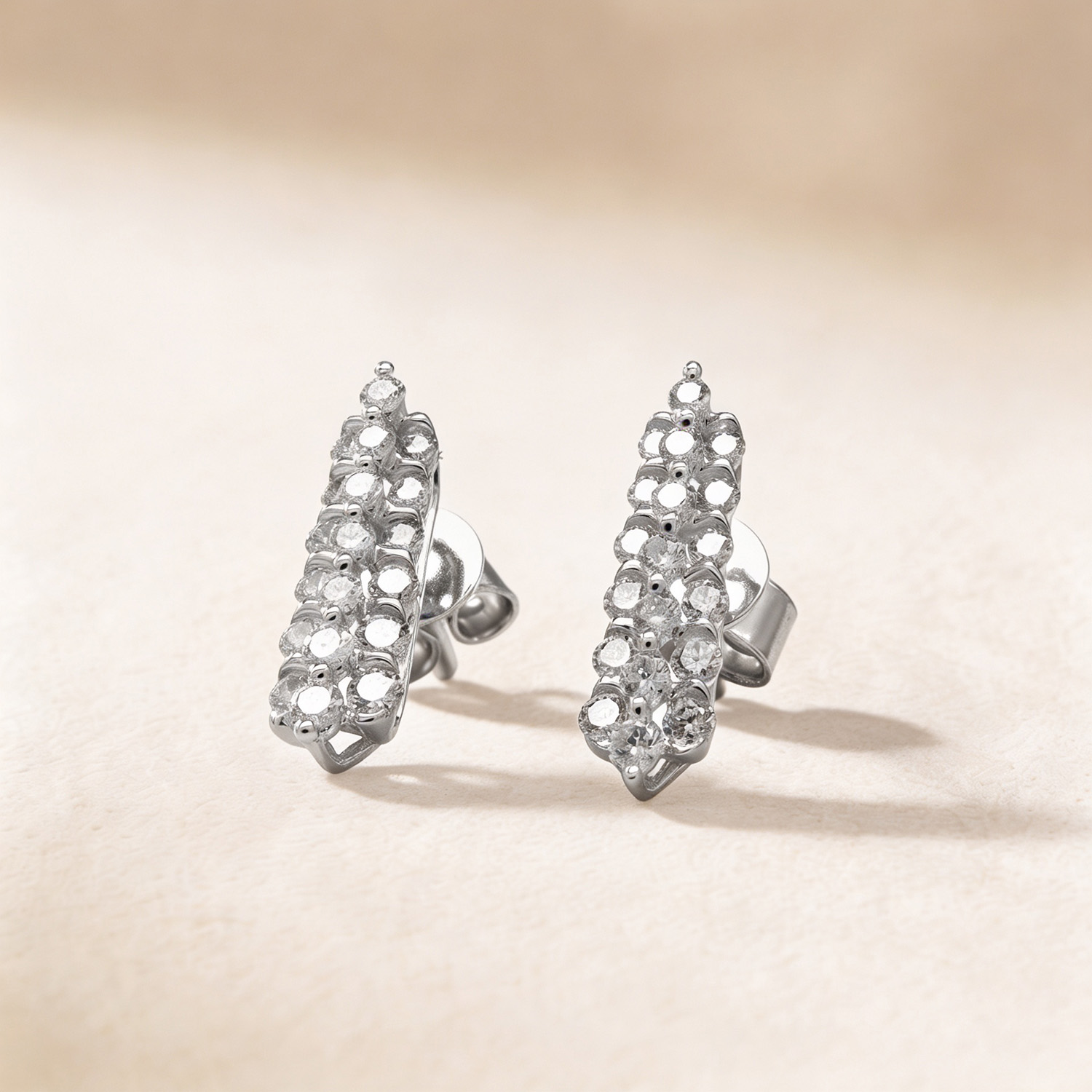 Zenith Diamond Earring in 18K White Gold