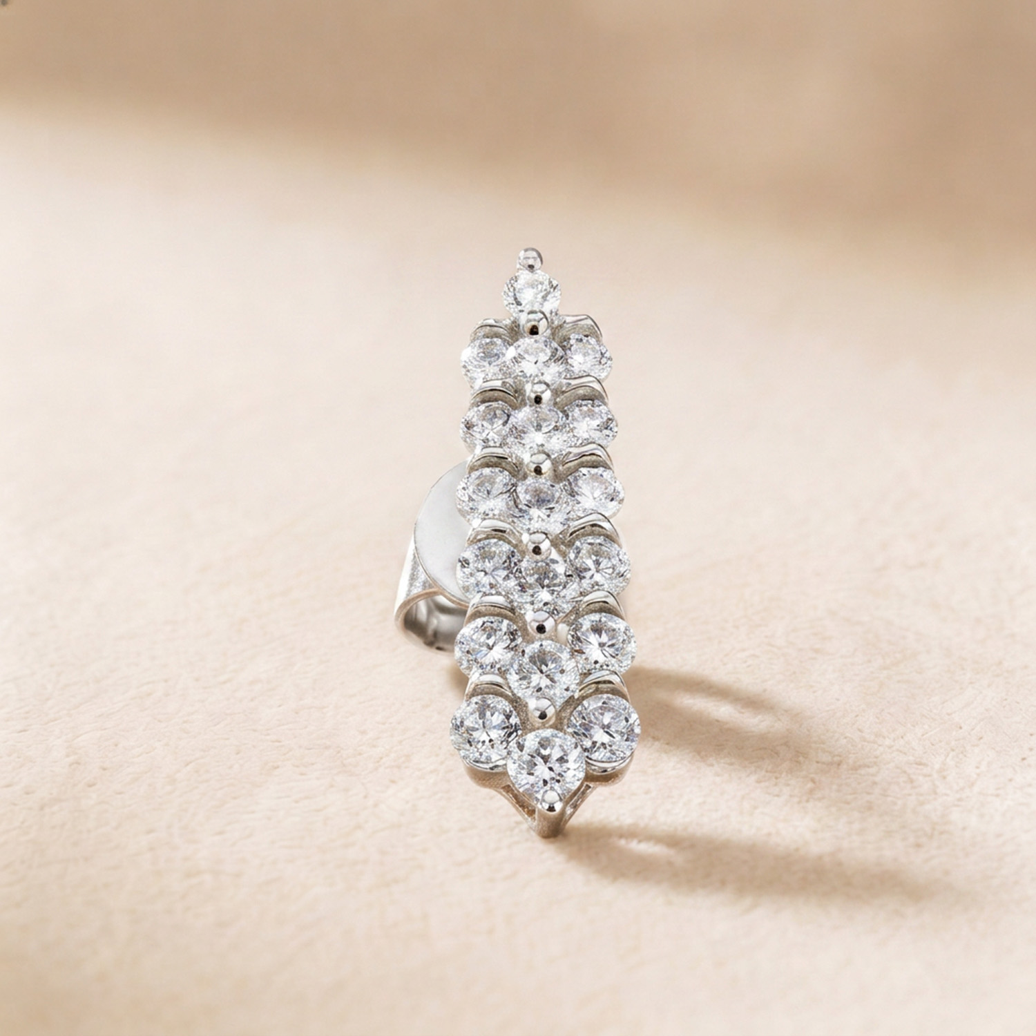 Zenith Diamond Earring in 18K White Gold
