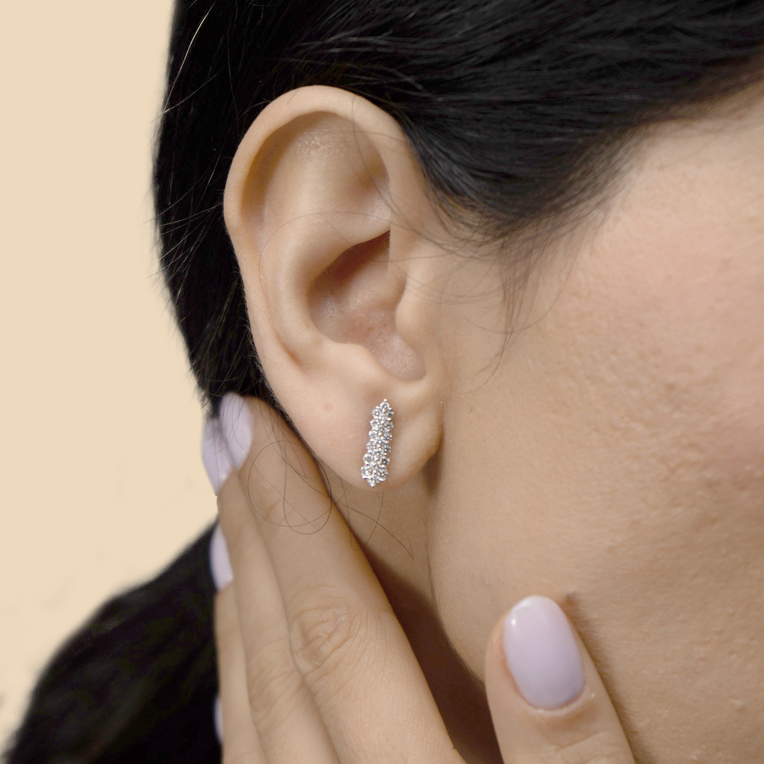 Zenith Diamond Earring in 18K White Gold