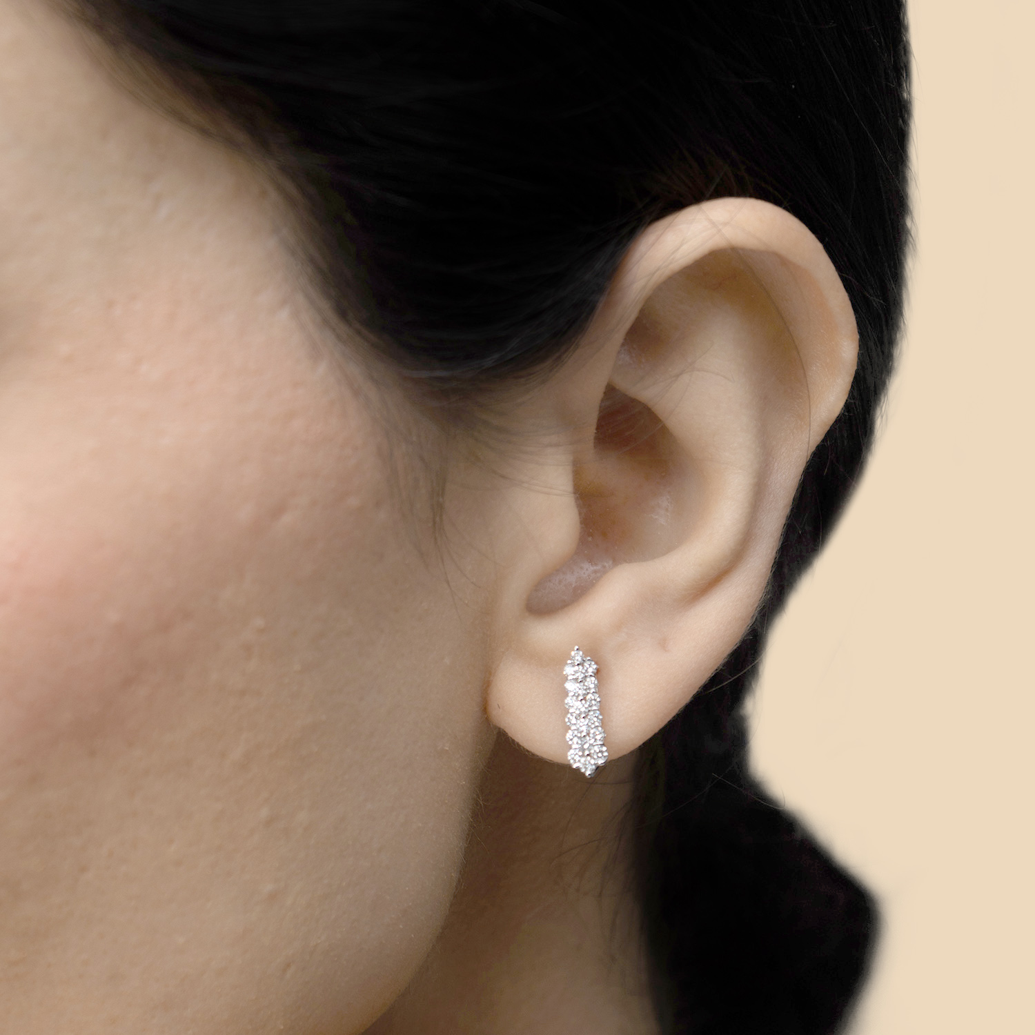 Zenith Diamond Earring in 18K White Gold