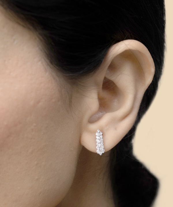 Zenith Diamond Earring in 18K White Gold