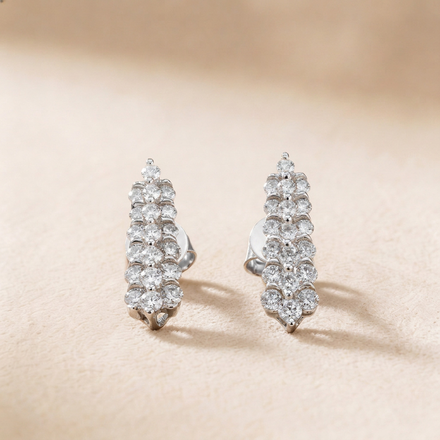 Zenith Diamond Earring in 18K White Gold