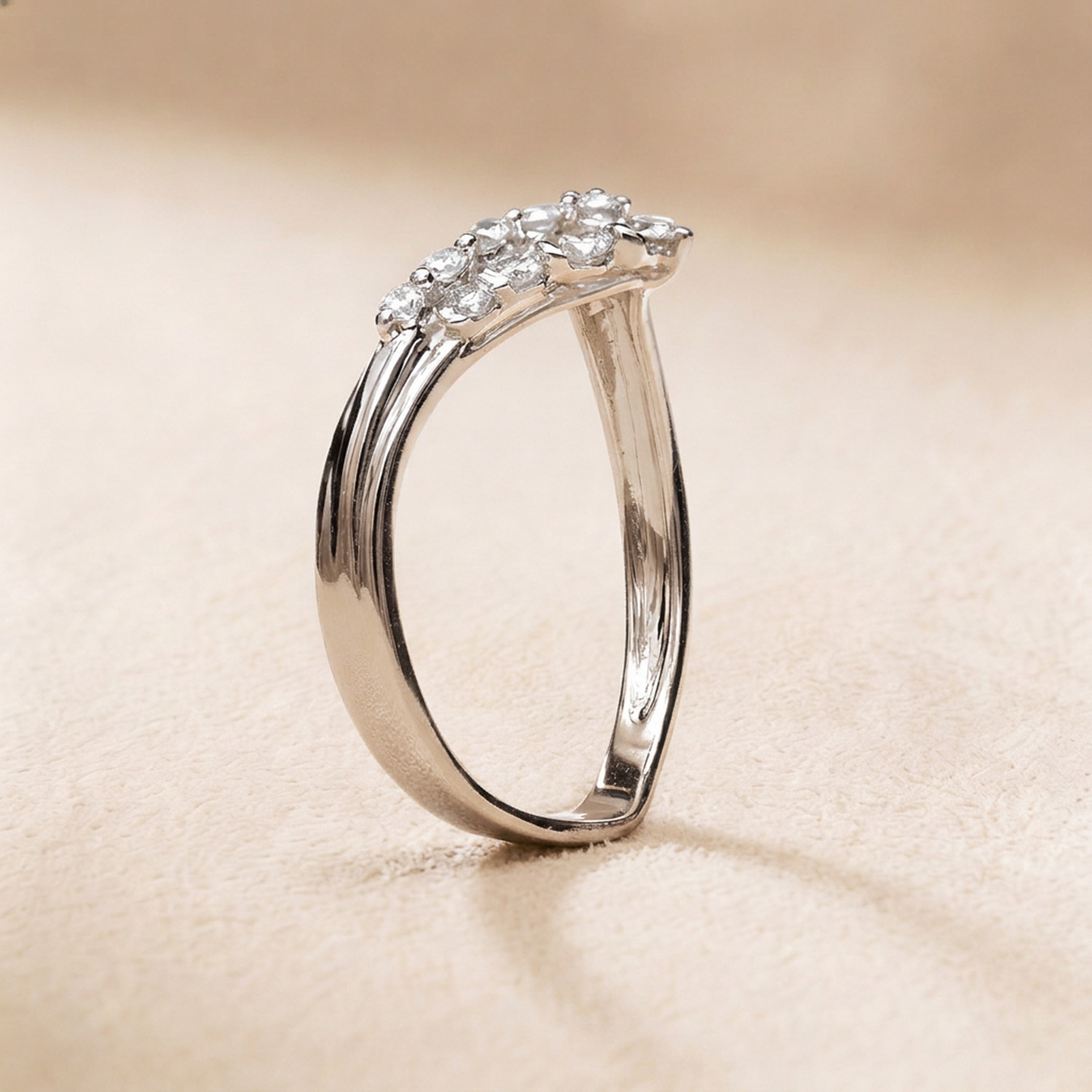 Zenith Diamond Ring in 18K White Gold