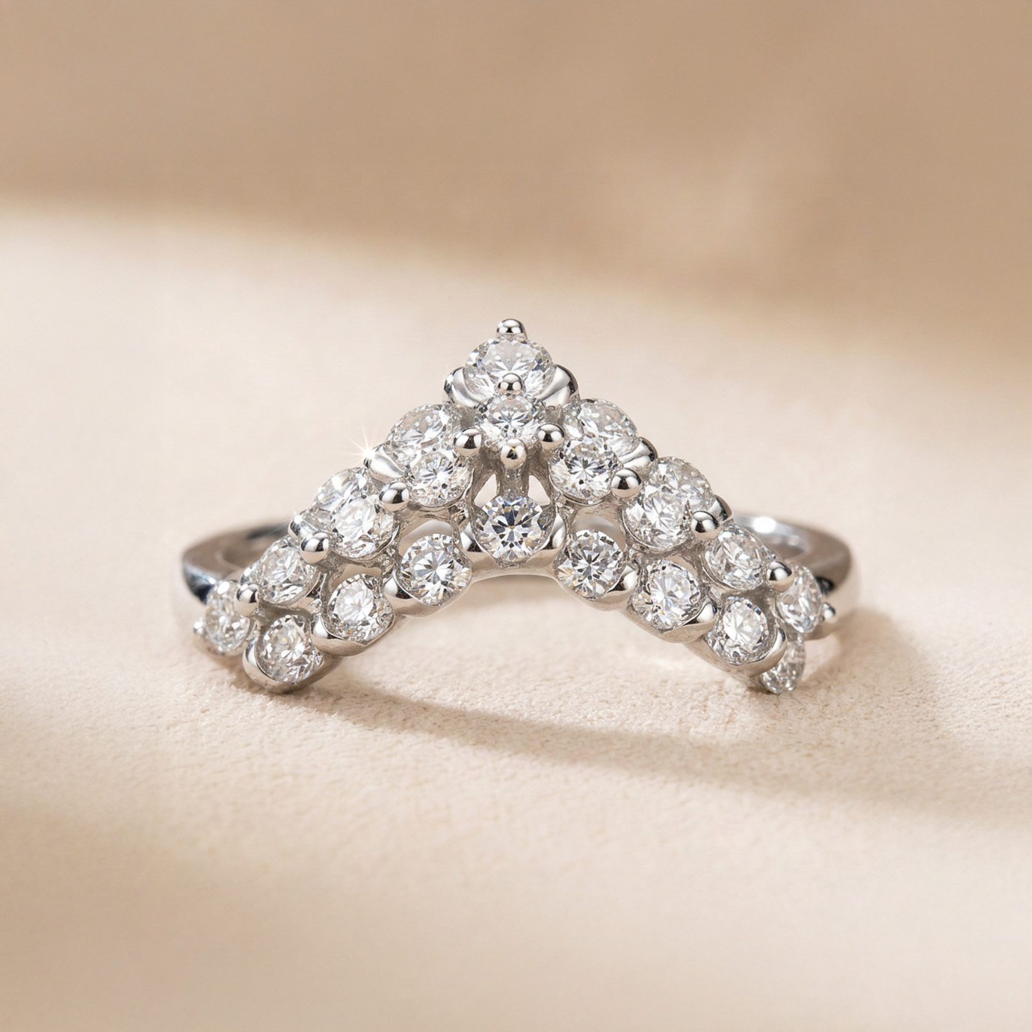 Zenith Diamond Ring in 18K White Gold