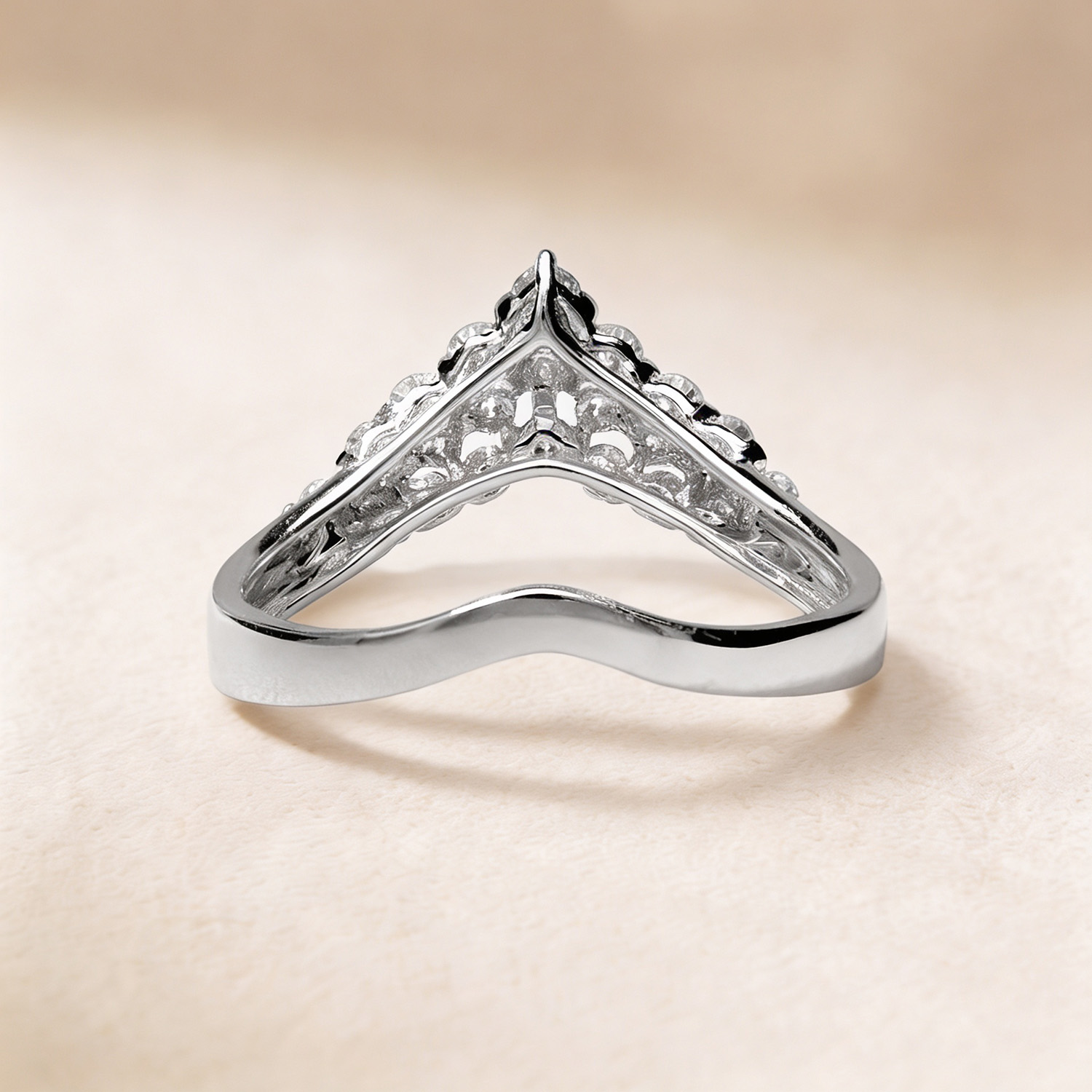 Zenith Diamond Ring in 18K White Gold